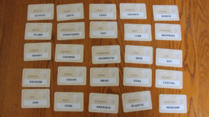 Code names cards set up